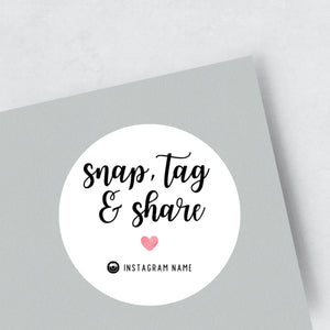 'snap, tag and share' Stickers