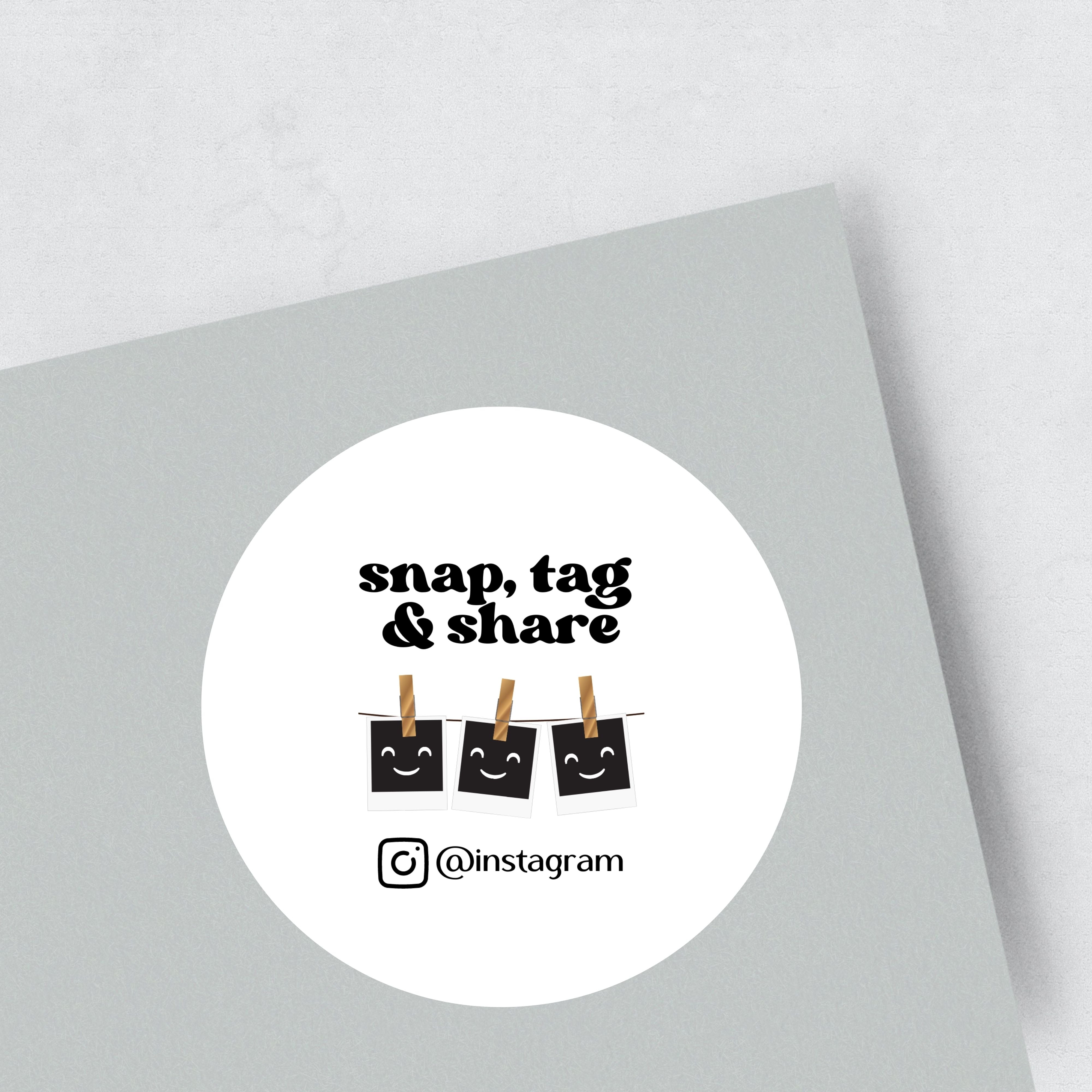 'snap, tag and share' Stickers