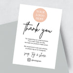 Load image into Gallery viewer, Personalised Thank You Cards With Logo
