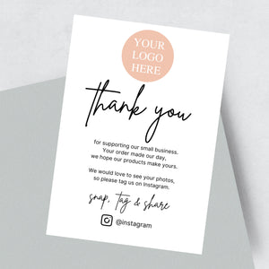 Personalised Thank You Cards With Logo