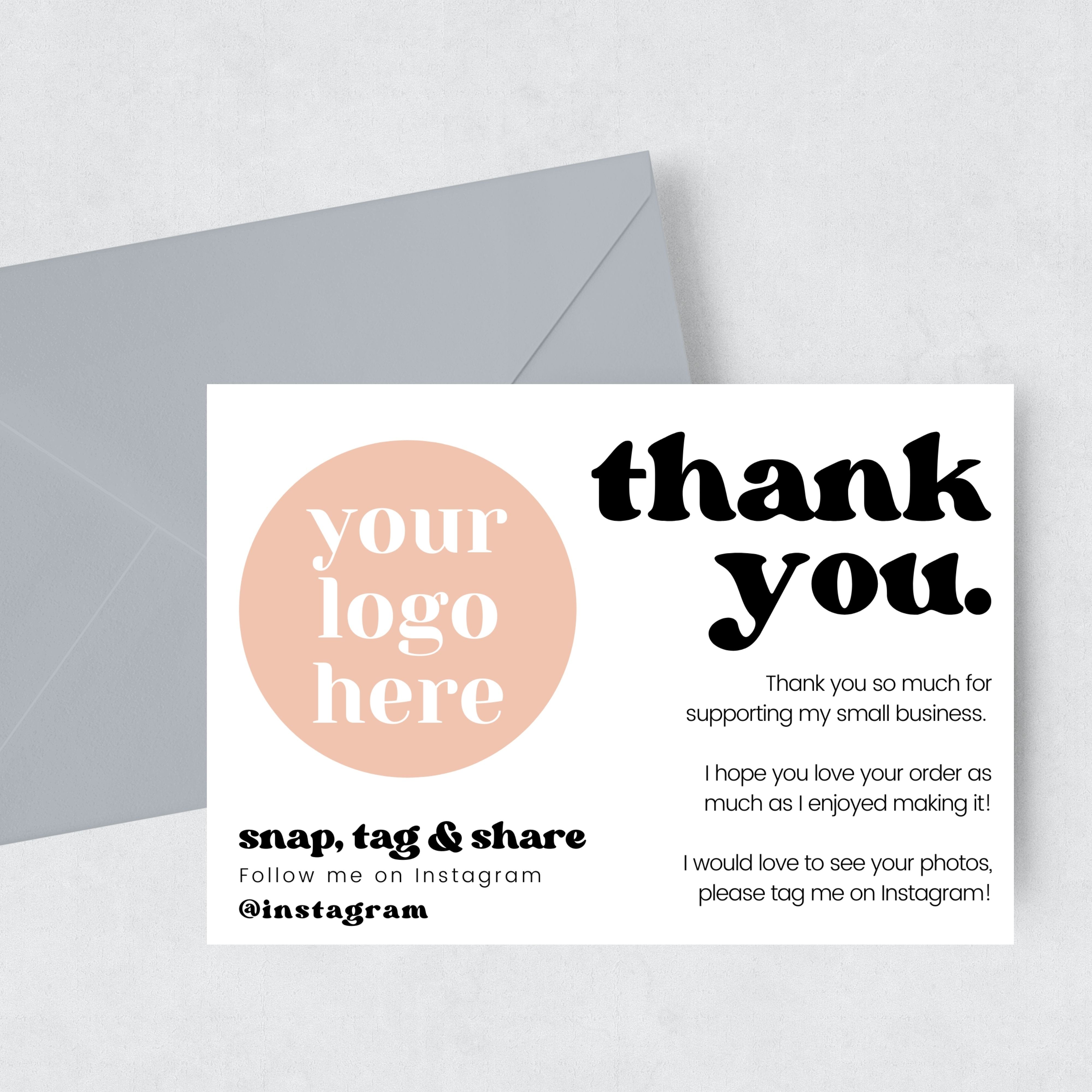 Personalised Thank You Cards With Logo