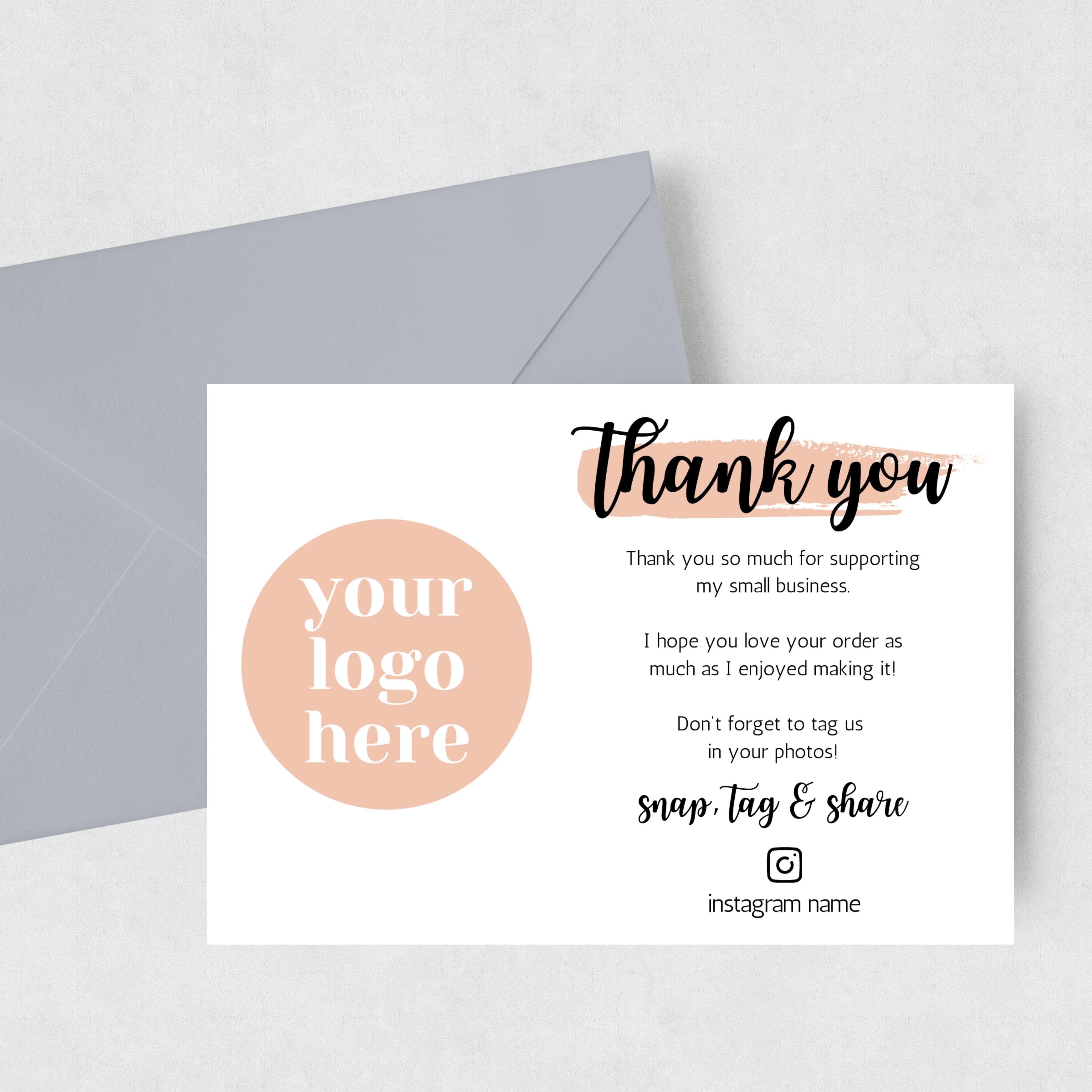 Personalised Thank You Cards with logo