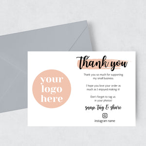 Personalised Thank You Cards with logo