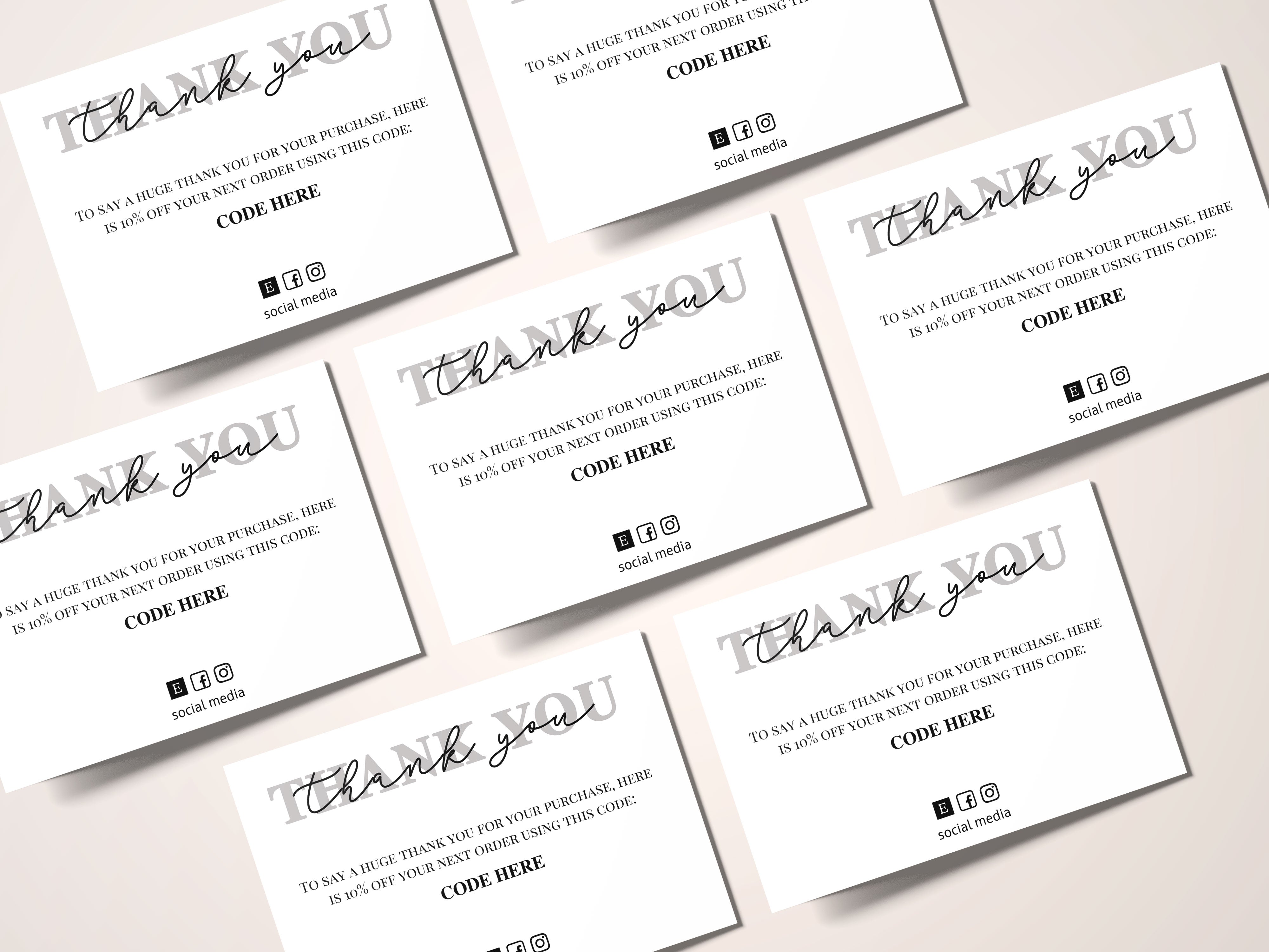 Personalised Thank You Cards 'discount code'