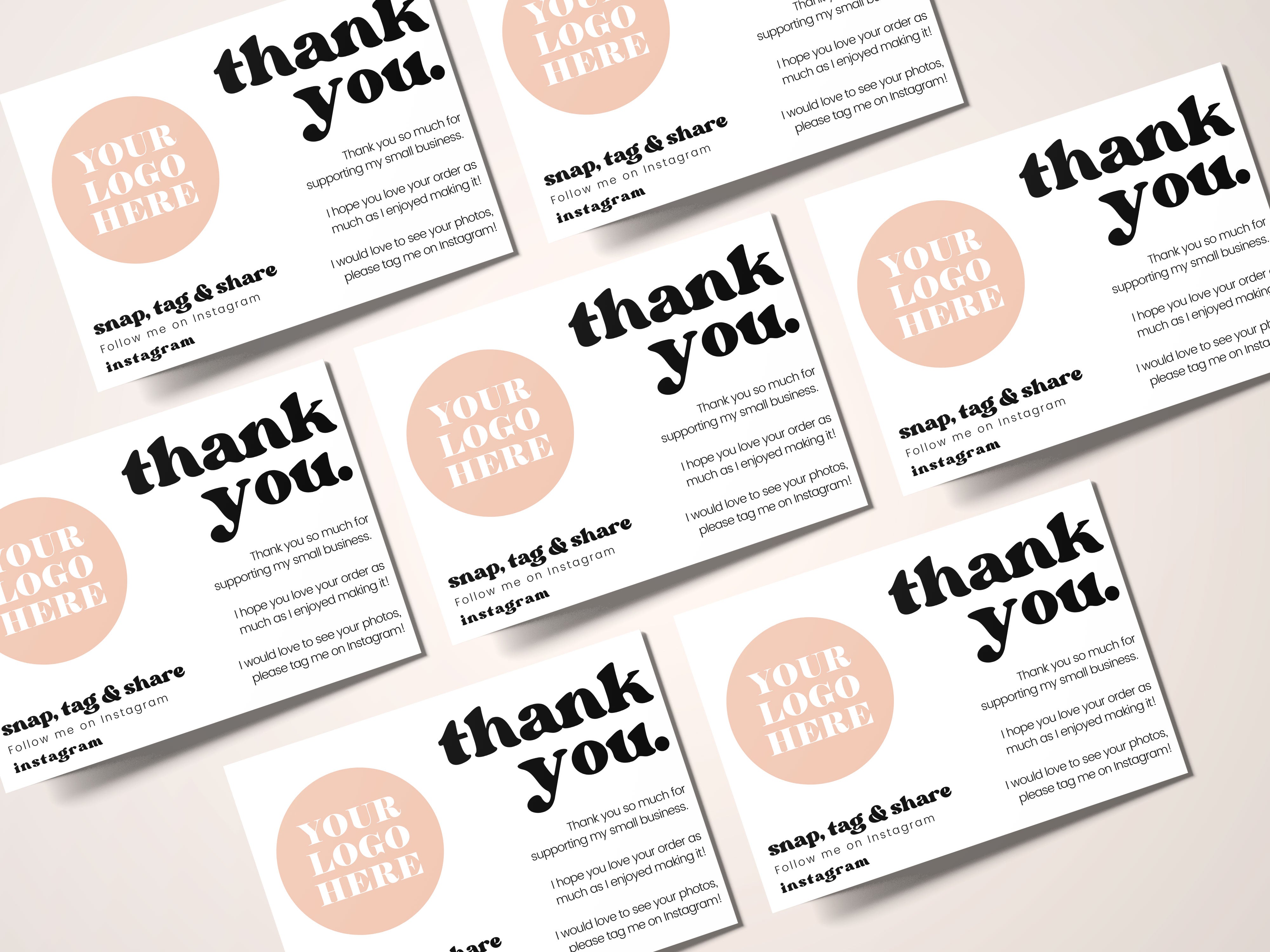 Personalised Thank You Cards With Logo