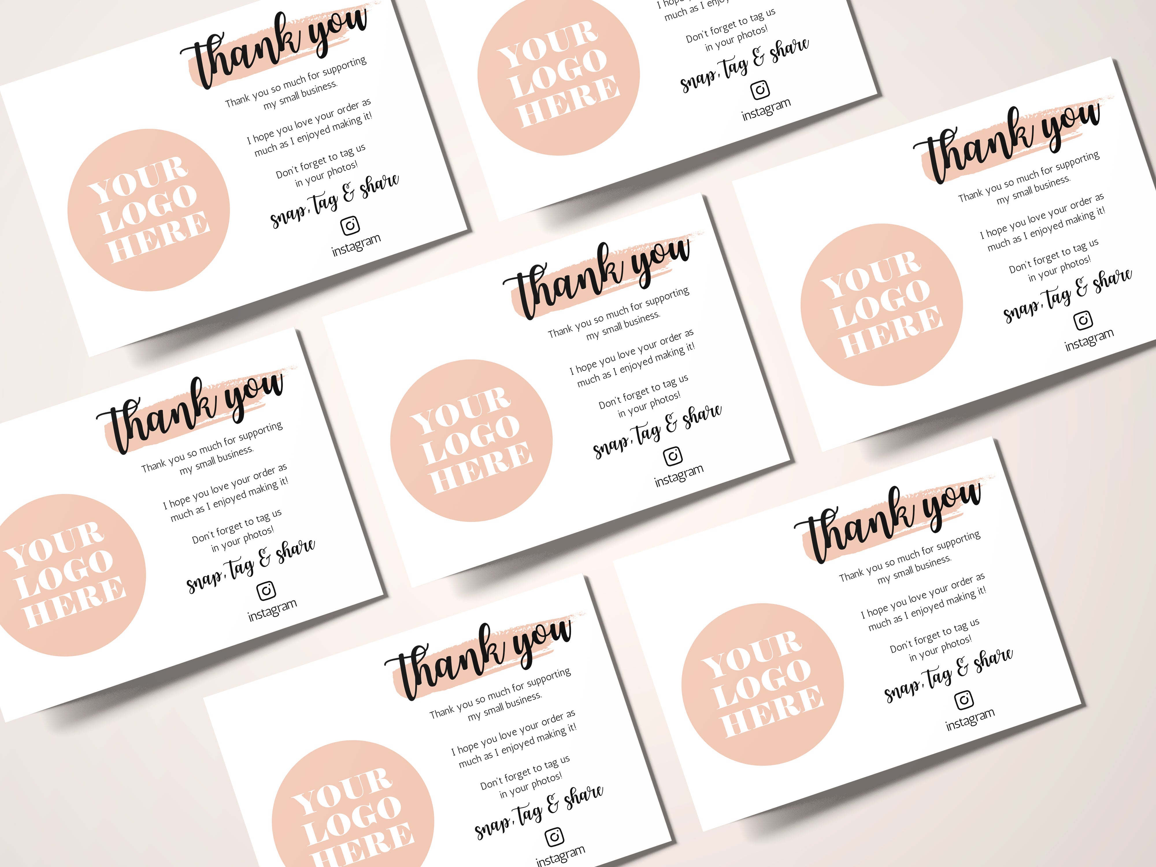 Personalised Thank You Cards with logo