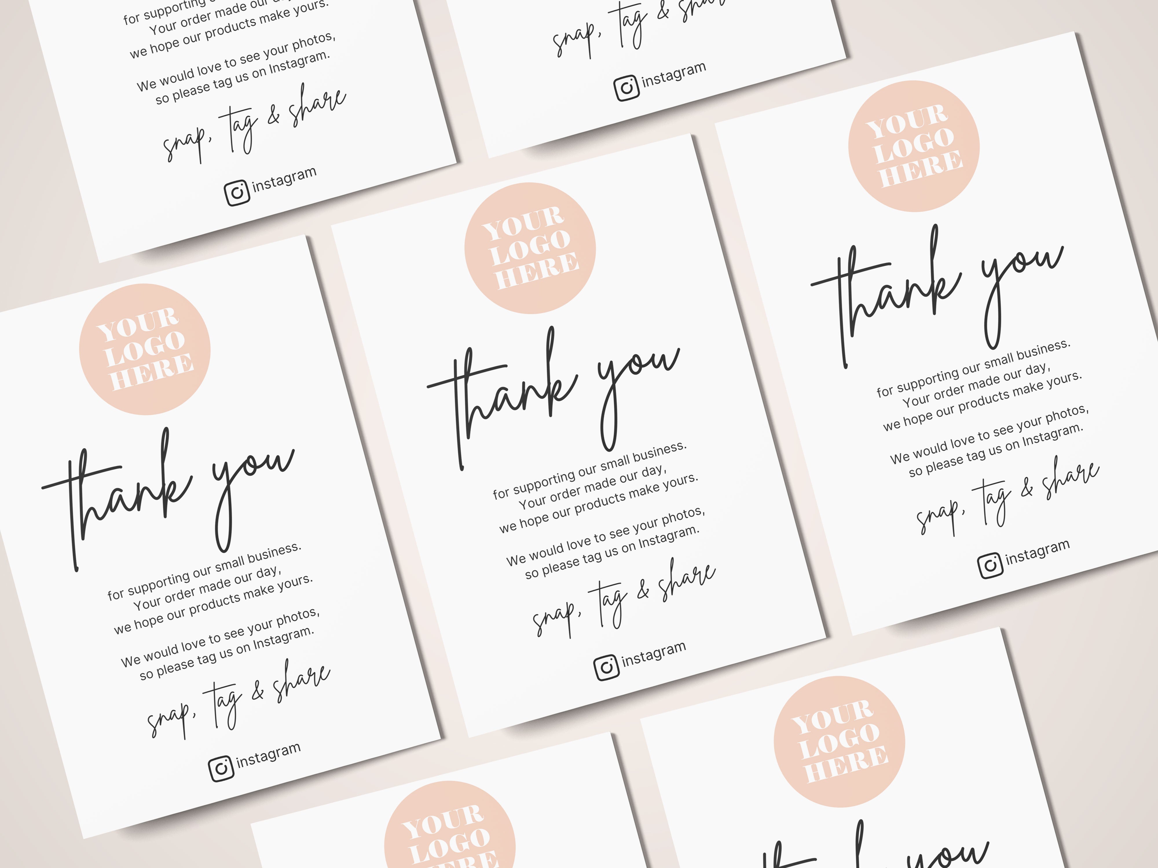 Personalised Thank You Cards With Logo